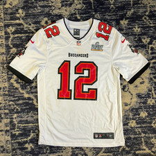 S L225 Tom brady white buccaneers nike super bowl 55 jersey mens small