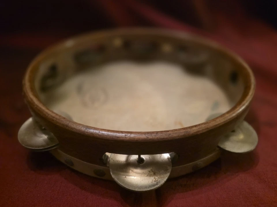 Pandereta vintage Leedy & Ludwig 8” 1950’5 "cabeza blanca dura genuina" Foto 4 de 4