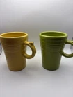 Fiesta HLC USA Latte Mugs Set of 2 Yellow Sunflower Chartreuse Green Retired