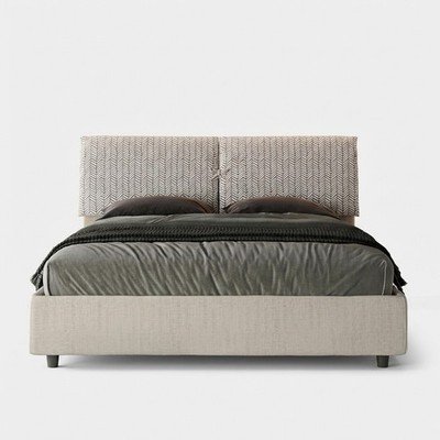Stoff-Polsterbett mit Bettkasten 160x190 Mados Giada Aragona