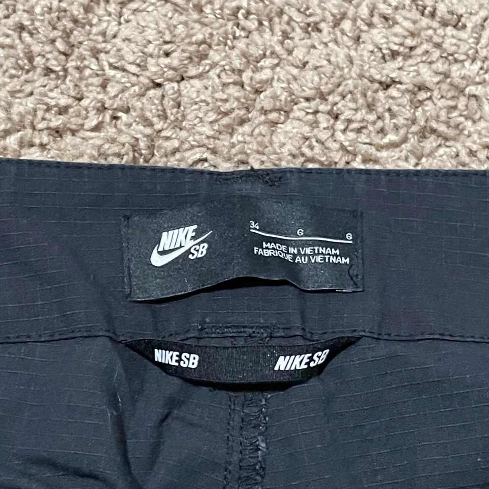 耐克 SB 工装裤男式 34 黑色滑板防撕裂弹力拉绳实用 — 第 2/4 张图片