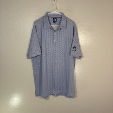 FootJoy Polo Shirt Mens Large Blue Floral Golf Performance Stretch Las Sendas