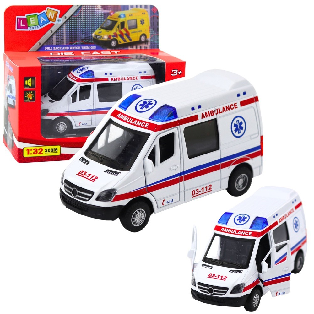 Mercedes Sprinter AmbulanceVan Model Toy Diecast Light Sound Probably 1:32 Scale