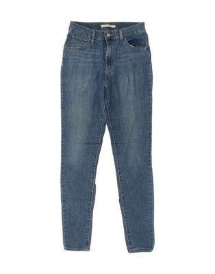 Levi's Damen Mile High Super Skinny Jeans W28 L30 Blau Baumwolle BO92