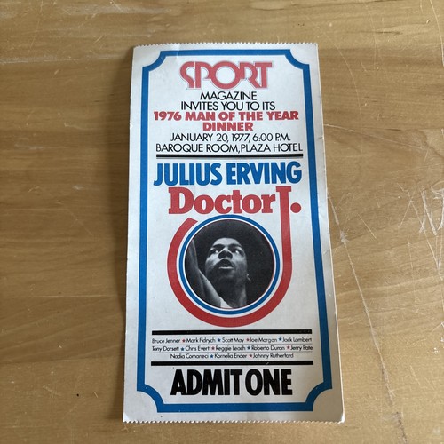 RARE Doctor J Julius Erving Autograph Man Of The Year Ticket NBA Basketball