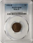 1922-D Weak D Lincoln Cent Wheat Penny PCGS XF40 Tough Wheat Date #47668552