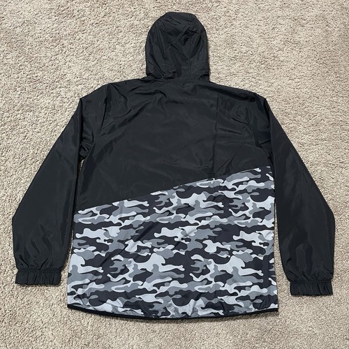 Las Vegas Raiders Jacket Mens Large Black Camo Russell Mesh Hoodie Windbreaker - Picture 6 of 8