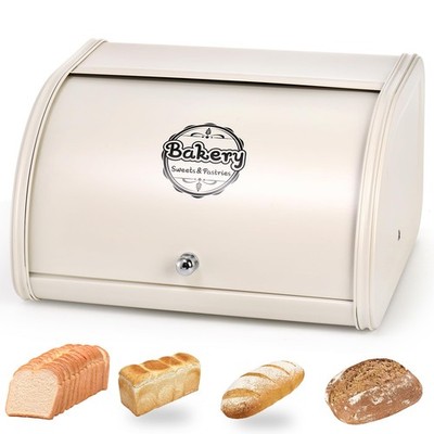 Soujoy Countertop Bread Bread Container For Kitchen Vintage Metal Roll Top