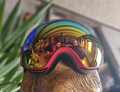 Skibrille Doppel-Glas Anti-Fog Snowboard Brille Rahmenlose Goggles UV-Schutz