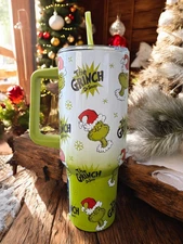 Hobby Lobby Viral Grinch Dr Seuss Tumbler w/ Straw and Lid Christmas