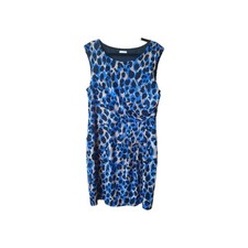 Planet Blue Beige Black Leopard Animal Print Shift Dress Size 14