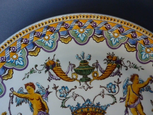 RARE PLAT A TARTE DECO MURALE FAÏENCE DE GIEN RENAISSANCE DECOR INEDIT DES 175 - Photo 2/4