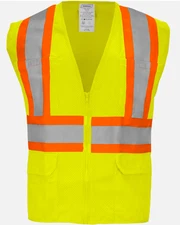 HIGH VISIBILITY ANSI CLASS 2 REFLECTIVE ROAD WORK CONSTRUCTION MESH SAFETY VEST