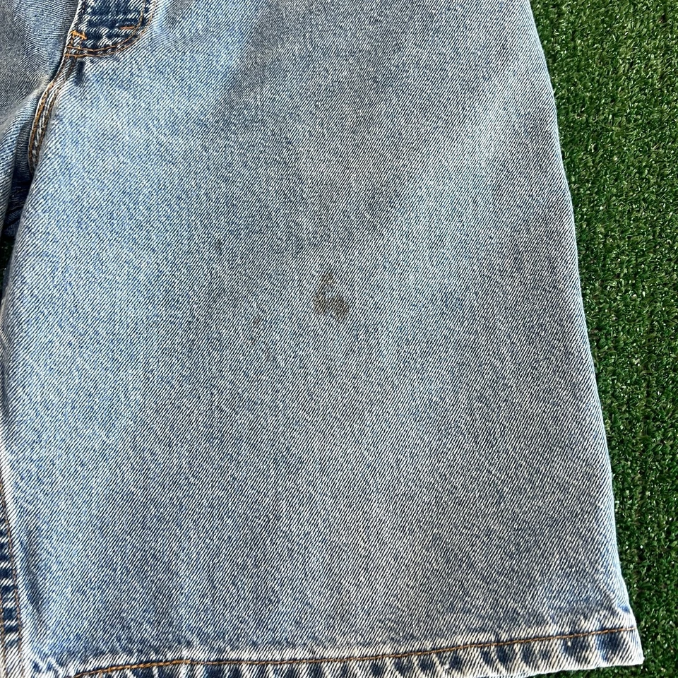 复古 Levi's 565 宽腿宽松白色标签短裤男式 34x11.5 英寸蓝色牛仔 90 年代 — 第 4/4 张图片