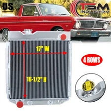 4 Rows Aluminum Radiator For 1960-1966 63 Ford Mustang Falcon Ranchero Comet V8