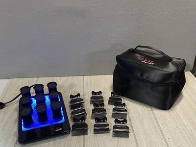 CHI Smart Magnify Ceramic 1.25'' Hot Roller Set Of 9 With Clips w/ Case CS1105