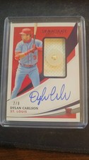 2021 Panini Immaculate Dylan Carlson St. Louis RC Rookie Patch Auto 2/8