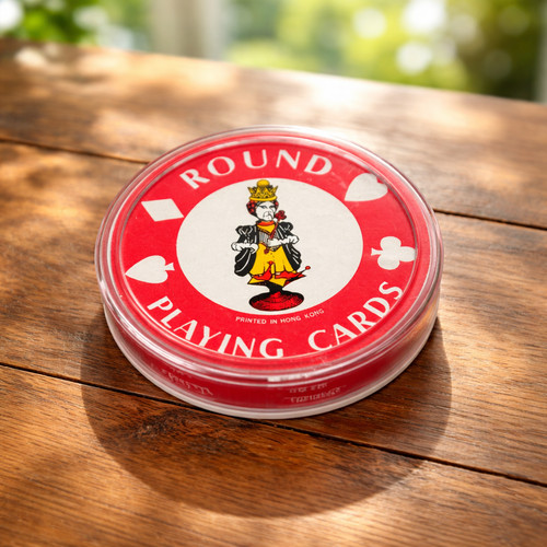 Vintage 70s Round Playing Cards • Retro Deck from QANTAS Airlines RARE