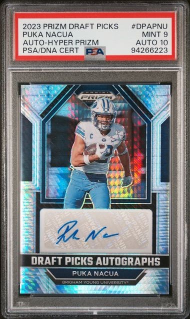 2023 PANINI PRIZM DRAFT PICKS DRAFT PICKS AUTOS PUKA NACUA PSA AUTHENTIC AUTO 10