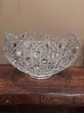 Vintage L.E. Smith Cane and Button Punch Bowl