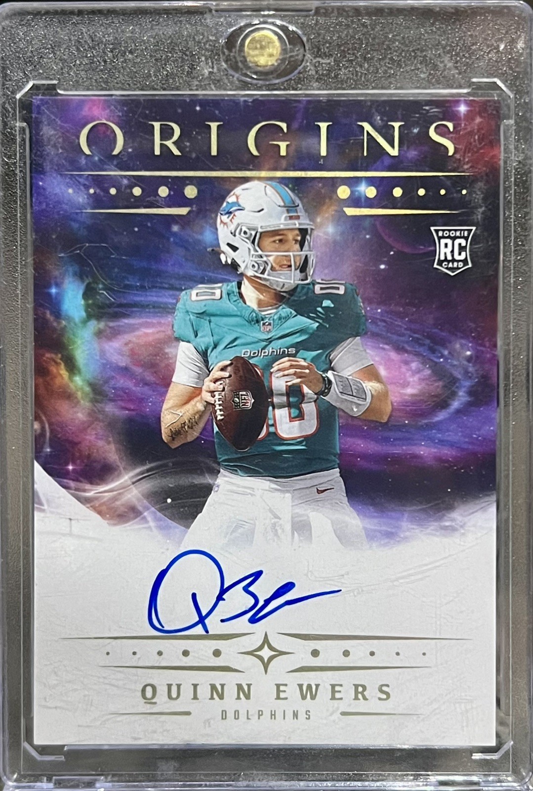 2025 Panini Origins - Rookie Autographs Quinn Ewers #RA-QEW (RC) On Card Auto