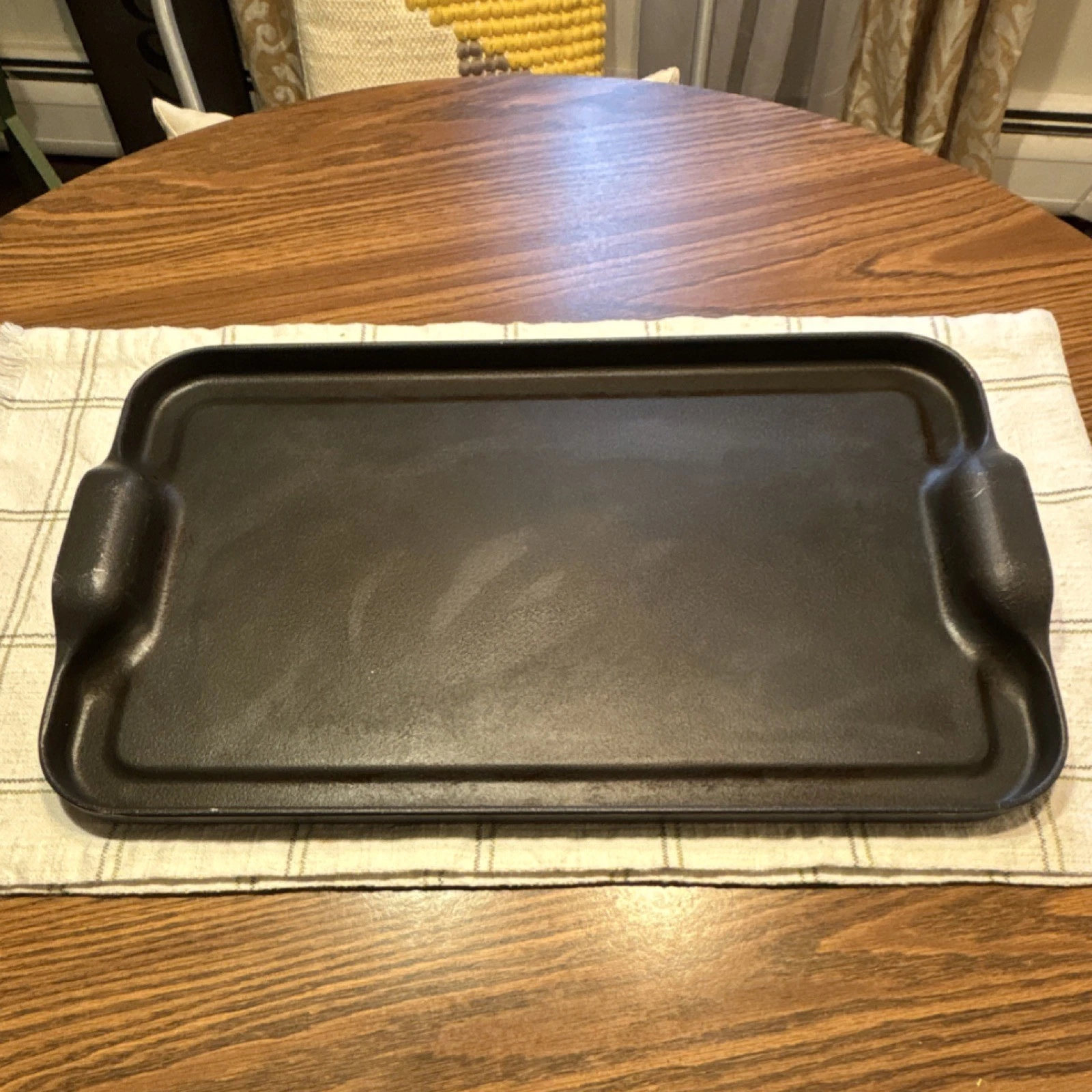 Chef's Design 3230 Non-Stick Aluminum Rectangular Grill & Griddle Pan Black