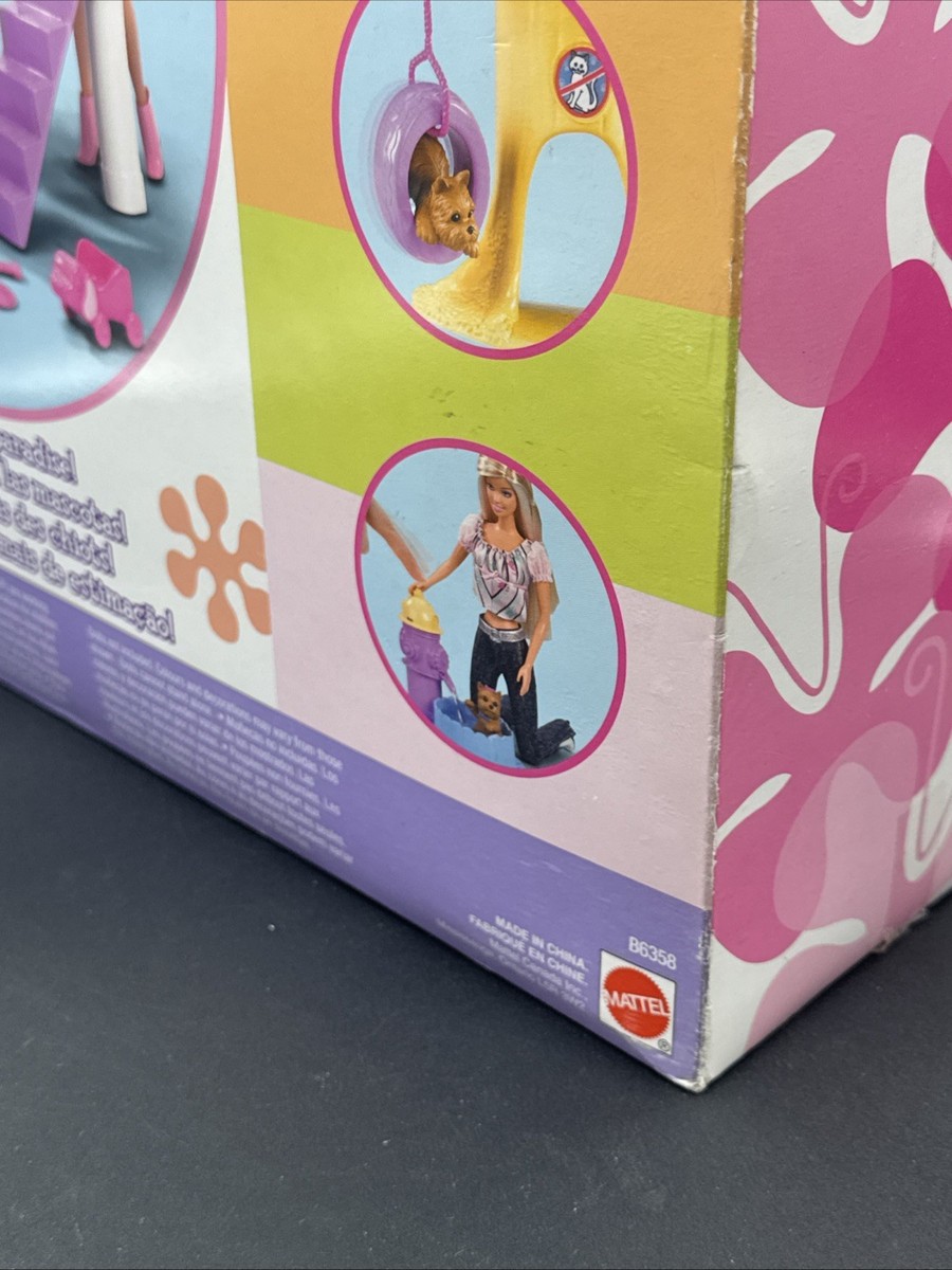 Barbie POSH PETS PET PARK Playset w 3 DOGS, DOG PARK w Slide, HYDRANT