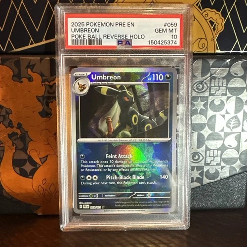 2025 Pokemon Pre EN #059 Umbreon Poke Ball Reverse Holo PSA 10