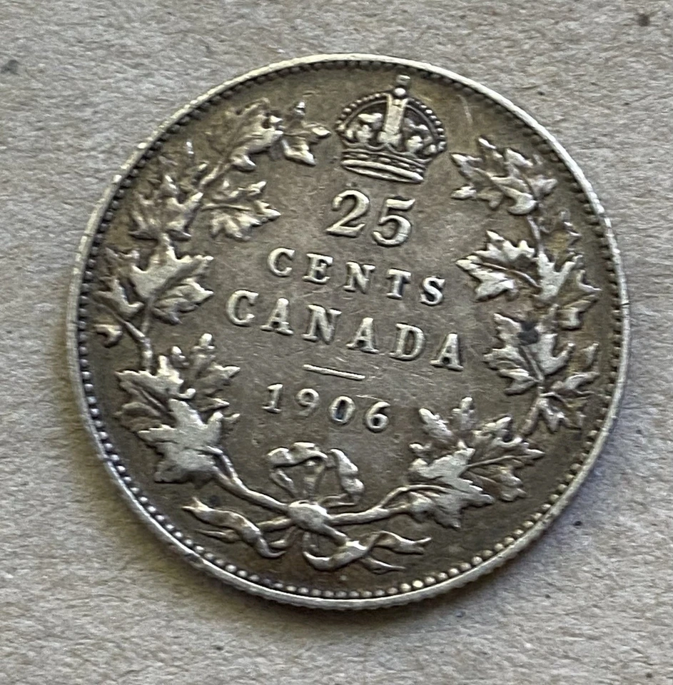 Sammlerstück 25 Cents 1906 Kanada, König Eduard VII. - Bild 1 von 2