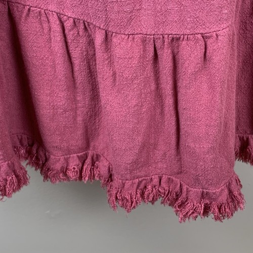 Umgee Dress Womens 1x Mauve Pink Linen Cotton Boho Frayed Hem Lagenlook Bohemian - Picture 4 of 12