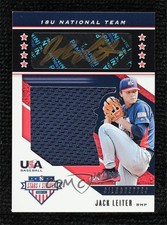 2019 USA Baseball Stars & Stripes Black Gold Jerseys 20/89 Jack Leiter Auto kf4