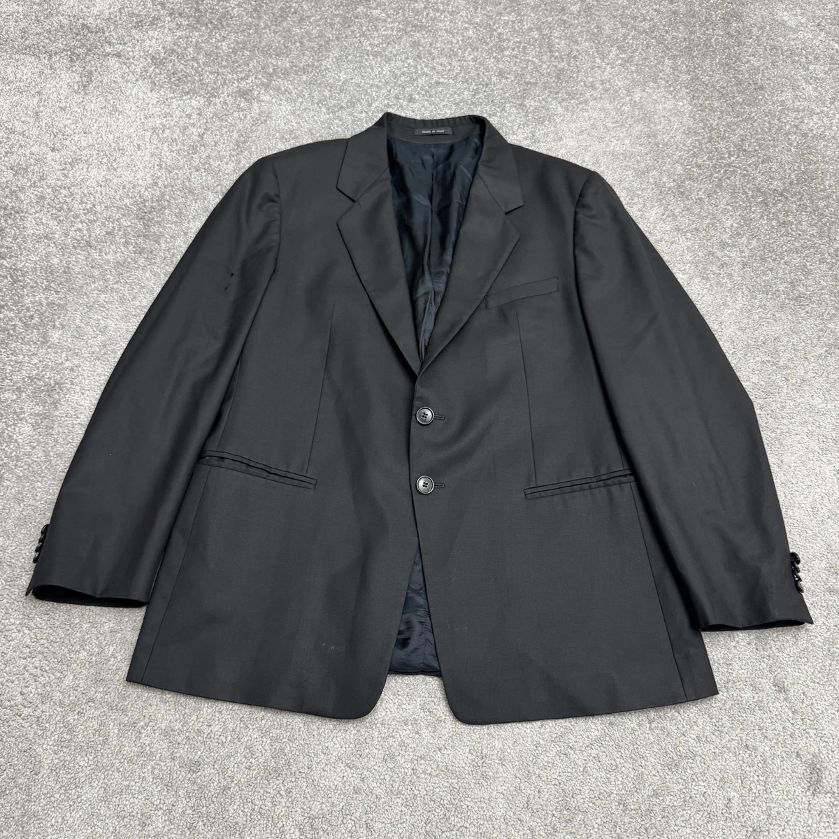 Emporio Armani Jude Line Suit Blazer Jacket Men 46 Black Wool
