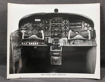 Original 8x10 Cessna 1968 Super Skymaster Aircraft BW Photograph Aviation