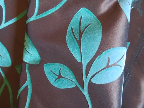 Heavy Taffeta Vintage Variegated Flocked Fabric Salvage 58 W X 37" - Picture 3 of 4