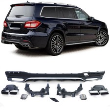 Für Mercedes GLS X166 2015-2019 Stoßstange Heckdiffusor + 4 Rohr Endrohre Chrom