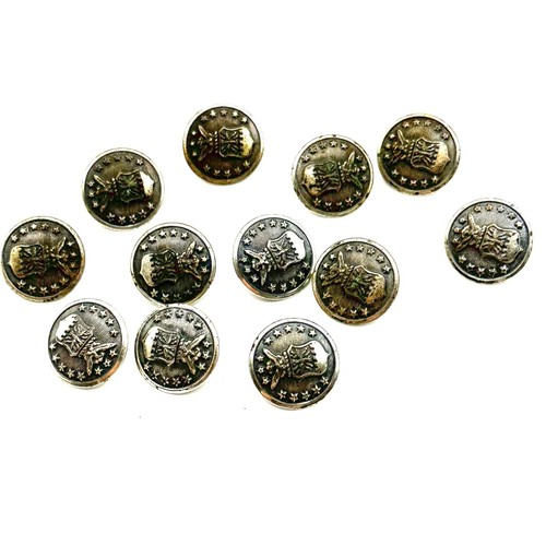 12 Vintage Silber US Air Force 13 Sterne Adler und Schildknöpfe von Scoville - Bild 7 von 9