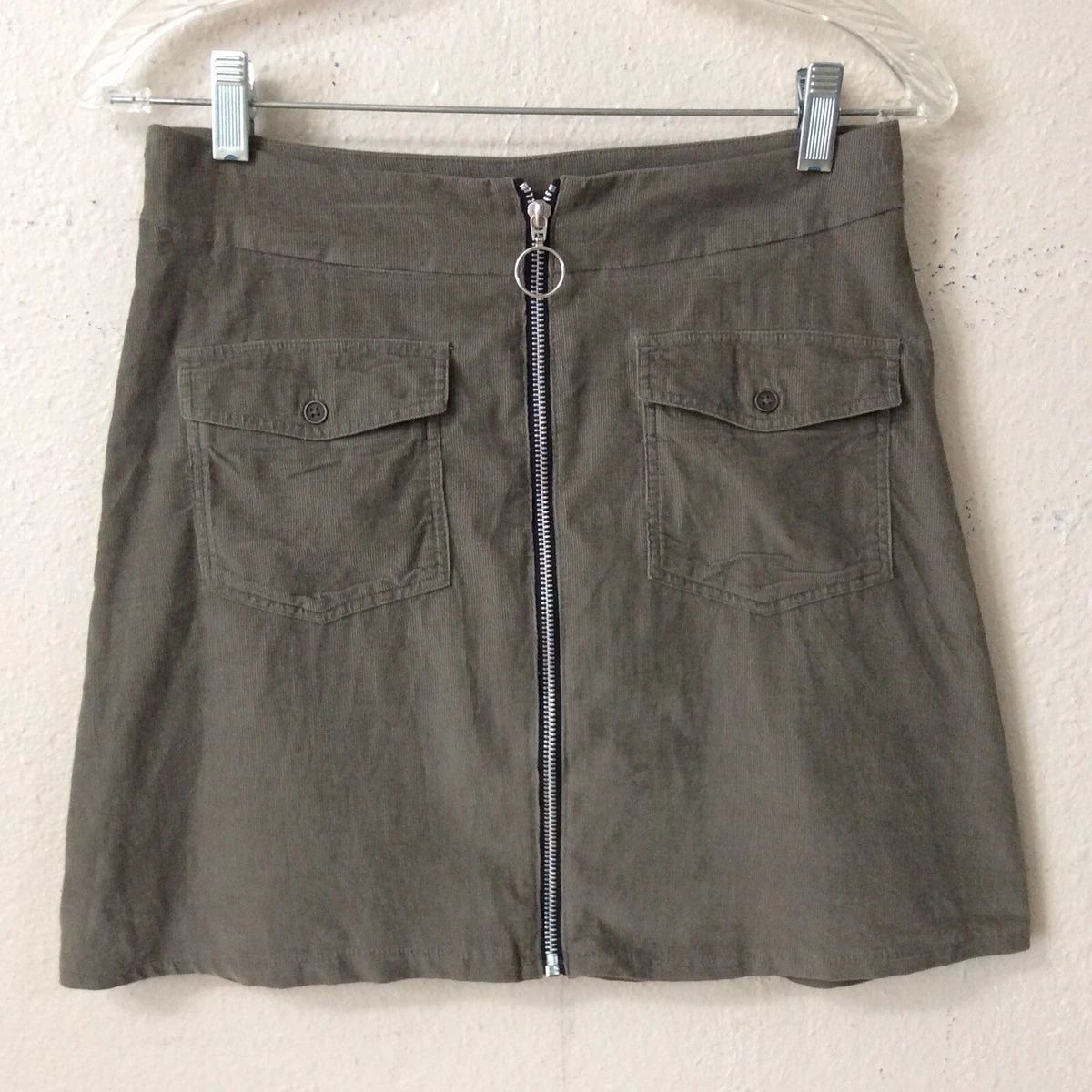 Brown corduroy skirt womens top