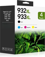 4PK 932XL 933XL Ink Cartridge for HP Officejet 6100 6700 6600 7610 7100 Printer