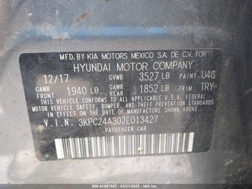 Used Park Assist Camera fits: 2018 Hyundai Accent rear view camera Sedan lid mou - Picture 9 of 24