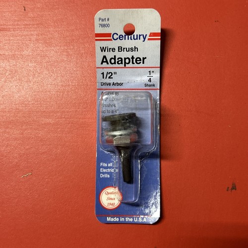 Century Bohrer 76800 Draht Rad Adapter 1/2" Dorn auf 1/4" Schaft