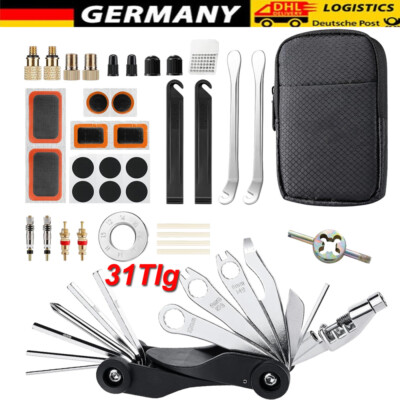 17in1 Fahrrad Schlauch Reparatur Set Flickzeug Pannenset Flicken Reifenreparatur