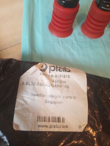 PIAB SUCTION CUPS S.BL30-5S40.G14MHF.00 IDENT 0124515 LOT OF 3 UNUSED STOCK - Picture 2 of 7