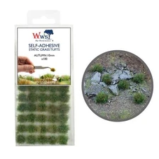 WWS Static Grass Tufts x 100 – Autumn, 10mm – Model Railway Wargame Scenery