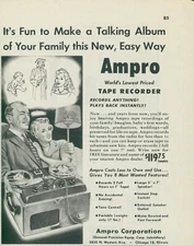 1951 Ampro Tape Recorder Make Talking Family Album Grad Baby Vintage Print Ad C6