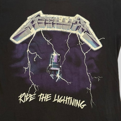 Vintage Metallica Shirt Mens M Ride The Lightning Single Stitch Handtex 1987 - Picture 2 of 13