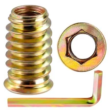 M6 x 25mm Threaded Inserts for Wood Nut Inserts Hex Drive 30 PCS