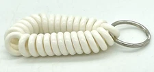 White Wrist Coil with Key Ring Pack of 22 NEW Old Stock