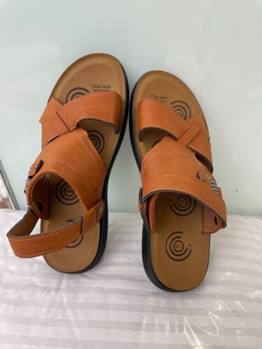 Mens Sandals Leather Walking Touch Strap Summer Beach Mules Gladiator Shoes 6-11 - Picture 10 of 18