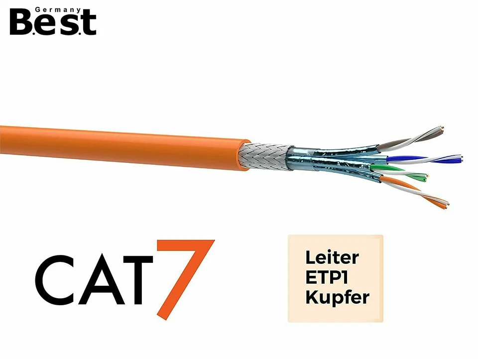 500 m CAT.7 Verlegekabel Gigabit Netzwerkkabel Kupfer LAN 1000Mhz S/FTP6 5 Kat.7 - Bild 4 von 4