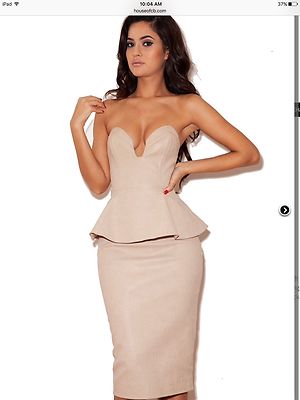 strapless open back dress Unique Vintage Black Peplum Cooper Suit Pencil Dress main image 1